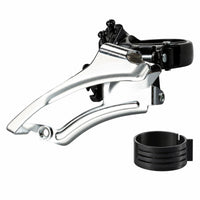 Two-pullPull Front Derailleur with Clamp Collar Triple Clamp-on Front Derailleur Adjustable Bike Part Compatible for Commuters
