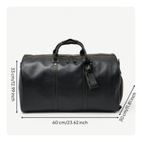 Large Duffel Bag with Shoe Compartment Crossbody Leather Travel Duffel Zippered Leather Weekend Bag Adjustable for Travelers