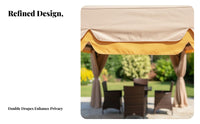 Curtained Gazebo Sun Protection Cover Tent Waterproof Outdoor Shelter for Event Planners, Business Owners, Courtyard, Backyard, Marketplace Stall