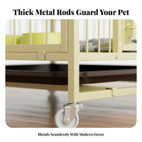 Secure Lock Heavy Duty Dog Enclosure Easy to Clean Heavy Duty Dog Crate Removable Tray Double Door Pet Kennel Coating