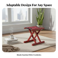 durable Wood Wooden Cross-Legged Stool Foldable journey Chair space-saving Portable Seating Lightweight for Children, journeyers, Fishing, Camping, Hiking, Backyard