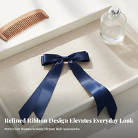Lustrous Ribbon Knot Jaw Fastener Elegant Design Long Ribbon Knot Fastener Soft and Comfortable All-Matching Hues for Women