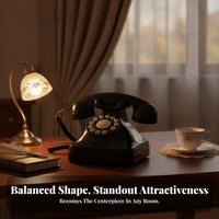 Rotary-Style Landline Phone Decorative Corded Desk Phone Rotary Dial Telephone Classic Antique Design Communication Device