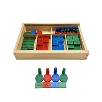 Wooden Math Toy with Tray Educational Hands-on Math Set Hands-on Counting Number Pieces for Young Children, Playroom