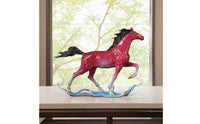 Horse Figurine Ornamental Horse Statue Sculptural Figurine with Undulating Base for Art Lovers, Office