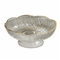 Drainage Design Pedestal Fruit Bowl Modern Design Petal Shaped Snack Dish Detachable Base Hollow Centerpiece Dish Rust-Proof for Office, Living Room, Party