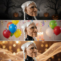 Old Lady Face Covering Realistic Old Woman Face Covering Creepy Costume for Adults