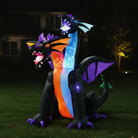 Two-Headed Dragon Inflatable Halloween Inflatable Dragon Easy Setup Decoration for Lawn, Porch