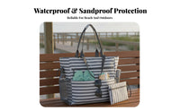 Large Waterproof Seaside Tote Foldable Waterproof Sand-Resistant Pool Bag Lightweight Sand-Resistant Travel Tote for Vacationers, Women, Poolside