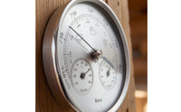 3-in-1 Air Pressure Gauge Thermometer Hygrometer Easy-to-Read Analog Weather Station Round Air Pressure Gauge Hygrometer Thermometer Metal Bezel