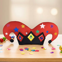 Fool Hat Eye-Catching Fool Hat with Curved Protuberances Multicolor Costume Headpiece for Adults