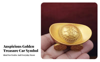 Brings Good Luck Chinese Yuanbao Car Ornament Traditional Craft Gold Ingot Car Meaningful Gift for Office Desk, Shop Counter
