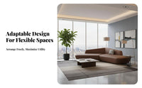Minimalist Business Couch Leather-Like Upholstery Reception Sofa Modern Design Seating Furniture for Clients, Hotel Lobby, Sales Center, Waiting Room