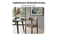 Minimalist Design Upholstered Side Chair with Curved Back Comfortable Padded Seat Kitchen Seating Anti-Slip Feet Household Furniture Long-Lasting Frame for Restaurant Owners, Interior Designers, Homeowners, Dining Room, Cafe, Home Office, Reading Nook