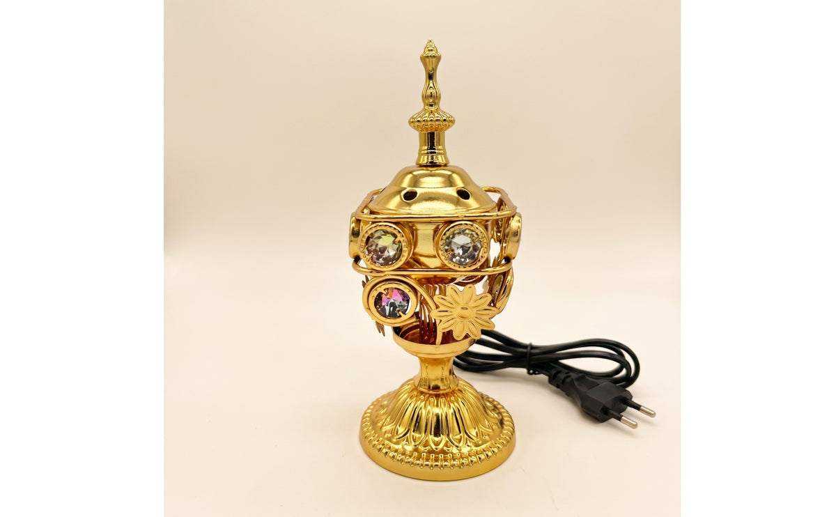 Electric Scent Burner Electric Scent Burner with Cover Metal for Prayer Corner, Tea Room