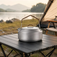 Titanium Cooker Outdoor Kettle For Camping Small Kettle Direct Fire Compatible Lightweight Titanium Kettle Matte Gray