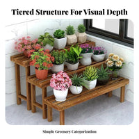 Wooden Plant Stand Solid Wood Multi Tier Plant Stand Multi-Tier Flower Rack for Balcony, Outdoor, Indoor