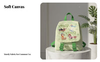 Mini Canvas Backpack, Cute Puppy Party Cartoon, Lightweight School Bag, Creature Print, Student Travel