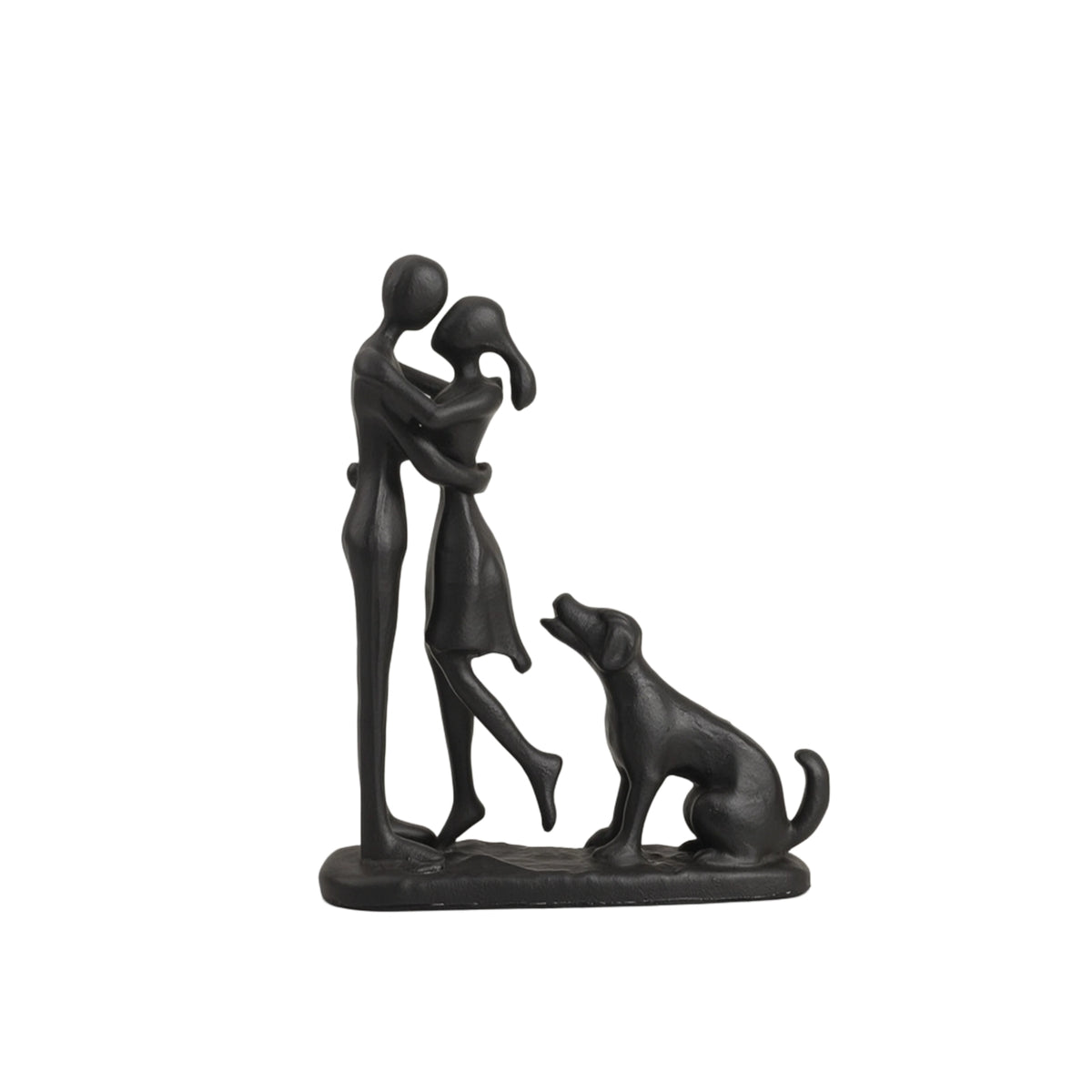 Couple Figurine with a Dog Abstract Couple Figurine Minimalist Tabletop Ornament for Art Collectors, Living Room, Bookshelf, Entryway