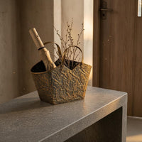 Bag Shaped Vase wide opening Top Arched Handles Tote Bag Vase