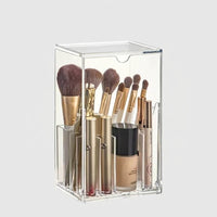 Clear Acrylic Lipstick Organizer, Dustproof Large Capacity Cosmetic Storage Box, for Vanity Table and Bedroom Multi-Compartment Makeup with Drawers