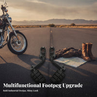 2 Pieces Long-Distance Comfort Engine Guard Footpegs Non-Slip Engine Guard Footrests Heavy Duty Motorcycle Highway Pegs Easy Installation