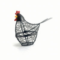 Decorative Chicken Basket Metal Wire Basket with Hinged Top Vintage Compact for Kitchen