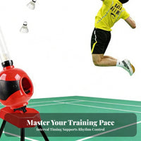 Adjustable Settings Automatic Badminton Serving Machine Easy Installation Badminton Training Machine Holds 15 Shuttlecocks for Home, Outdoor
