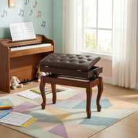 Paired Piano Bench Padded Adjustable Piano Bench Cushioned Seat for Music Studio