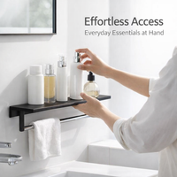 Kitchen Shelves and Shelf Unit for Wall Organizer Use, Space Aluminum Bathroom Storage Rack for Countertop or Washroom Placement