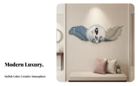 3D Feather Wall Sculpture Modern Design Bedroom Headboard Art Minimalist Light-up Feather Wall Art for Adults, Couples, Living Room, Lounge, Hallway
