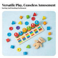 Early Education Educational Disc Stacking Game Hand-Eye Coordination Rainbow Stacking Rings Develops Fine Movement Skills for Preschoolers