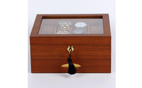 Watch Display Case with Glass Lid Velvet-Lined Watch Display Box Soft Lining for Men, Desk
