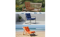 Outdoor Three-Fold Seat Cushion Tufted High Back Chair Cushion Foldable Padded for Patio, Garden, Poolside, Balcony