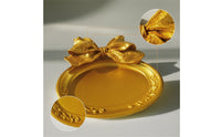 Oval Photo Frame with Bow Gold Decorative Frame with Scroll Relief Ornaments Ornate Vintage-Style for Photographers