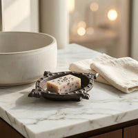 Cast Iron Soap Dish Farmhouse Soap Dish with Drainage Sturdy Holder for Washing Area