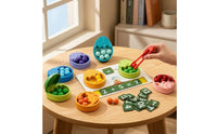 Educational Dinosaur Egg Counting Board Color Matching Wooden Counting Board with Beads Child-Led Dinosaur Egg Toy Sensory for Preschoolers