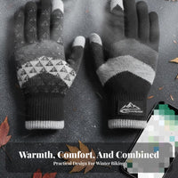 Men's Knitted Gloves Thickened Device-Compatible Screen Winter Gloves Cold Weather Accessory Multicolor Design Flexible