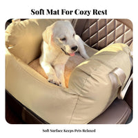 Built-in Safety Leash Dog Car Booster Seat Multi-Functional Washable Dog Car Nest Non-Slip Bottom for Cat Owners, Outdoor, Home