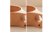 Beech Wood Cup Handheld Wooden Mug Cup with Handle Lightweight Elegant for Travel