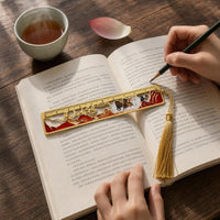 Year of the Horse Metal Bookmark Ruler, Chinese Style Hollow Design, Exquisite Stationery Gift for Students and Teachers