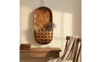 Woven Wood Basket Decorative Wooden Wall Basket Country-Style Home Storage