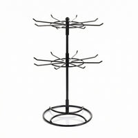 Black Iron Rotating Jewelry Holder 16 Hooks Rotating Jewelry Display Stand Hooked Arms Necklace Stand