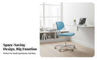 Space-Saving Armless Rolling Chair Ergonomic Design Armless Rolling Stool Adjustable Height Office Furniture Quick Assembly for Students, Home Workers, Apartment Dmanufacturersllers, Small Spaces, Dorm Room, Bedroom, Vanity