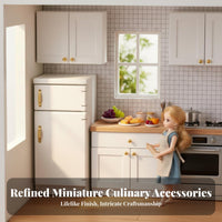 Realistic Design 1:12 Scale Refrigerator Highly Detailed 1:12 Scale Fridge Exquisite Craftsmanship Miniature Refrigerator Openable Doors for Children, Hobbyists, Adults, Model House