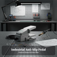 Silver Alloy Contacts Foot Pedal Switch Thickened Aluminum Shell Foot Switch Heavy Duty Momentary Power Pedal Long-Lasting Construction for Technicians, Woodworkers, Factory, Assembly Line, Workshop, Medical Facilities
