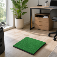 Portable Golf Practice Mat 30x30cm, Rubber Golf Hitting Mat, Golf Simulator Mat for Indoor Training