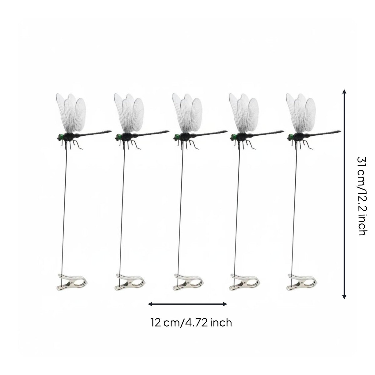 5 Pieces Chemicalsafe Realistic Dragonfly Clip Vibrant Colors Fake Dragonfly Clip Lightweight Decor