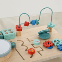 Wooden Activity Table with Bead Maze Educational Child-Centered Activity Table Developmental Interactive for Toddlers, Playroom