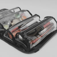 Makeup Organizer Bag with Detachable Compartments Waterproof Rollcosmetic Organizer Bag Lightweight Cosmetic Case for Journeyers